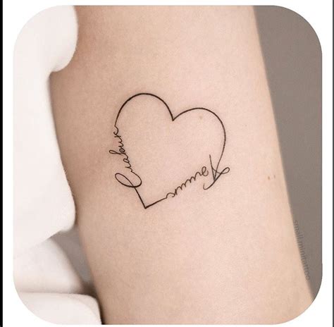 heart s name tattoo